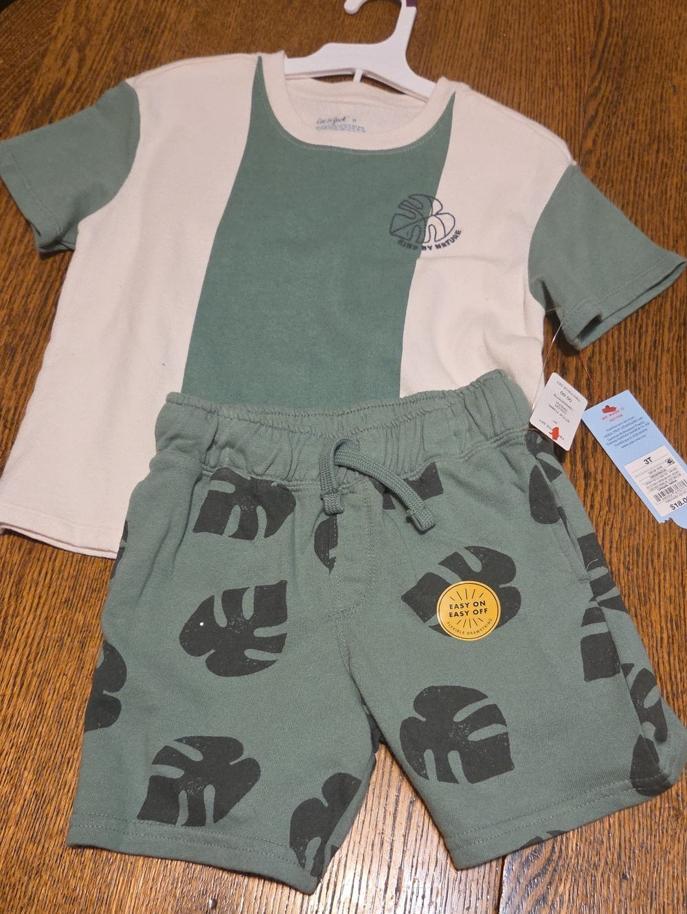 Kids Two-Piece Green Leaf Set 3T